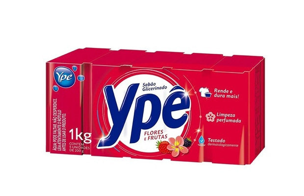 Sabão glicerinado Ypê flores e frutas perfumado 200g x 5unid