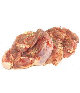 Coxa de frango s/ osso temperada. 1kg