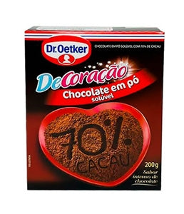 Chocolate em pó Solúvel Dr. Oetker 70 % Cacau 200g unid